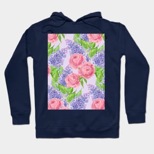 Watercolor peonies and lilacs Hoodie